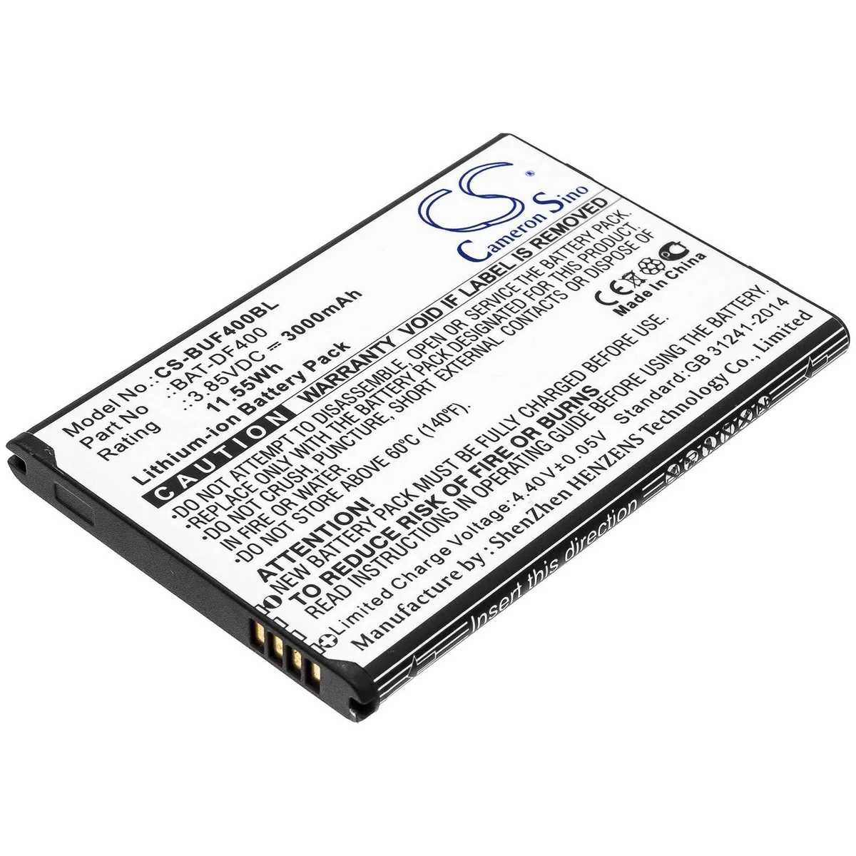  Cameron Sino Bluebird EF400 3000mAh 3.85V lithium-ion battery — product photo