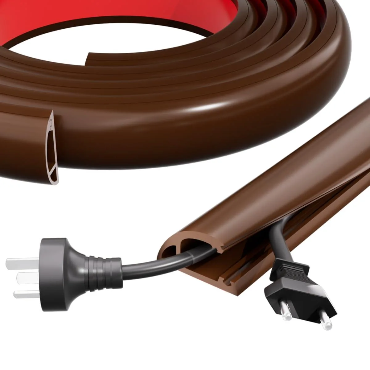  KNEELISA 4FT Side-Open Silicone Cord Cover Brown Self-Adhesive — product photo