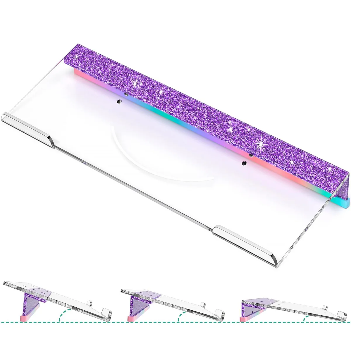  Kucle KBStandRiser-A Keyboard Stand Clear and Glitter Purple Acrylic — product photo