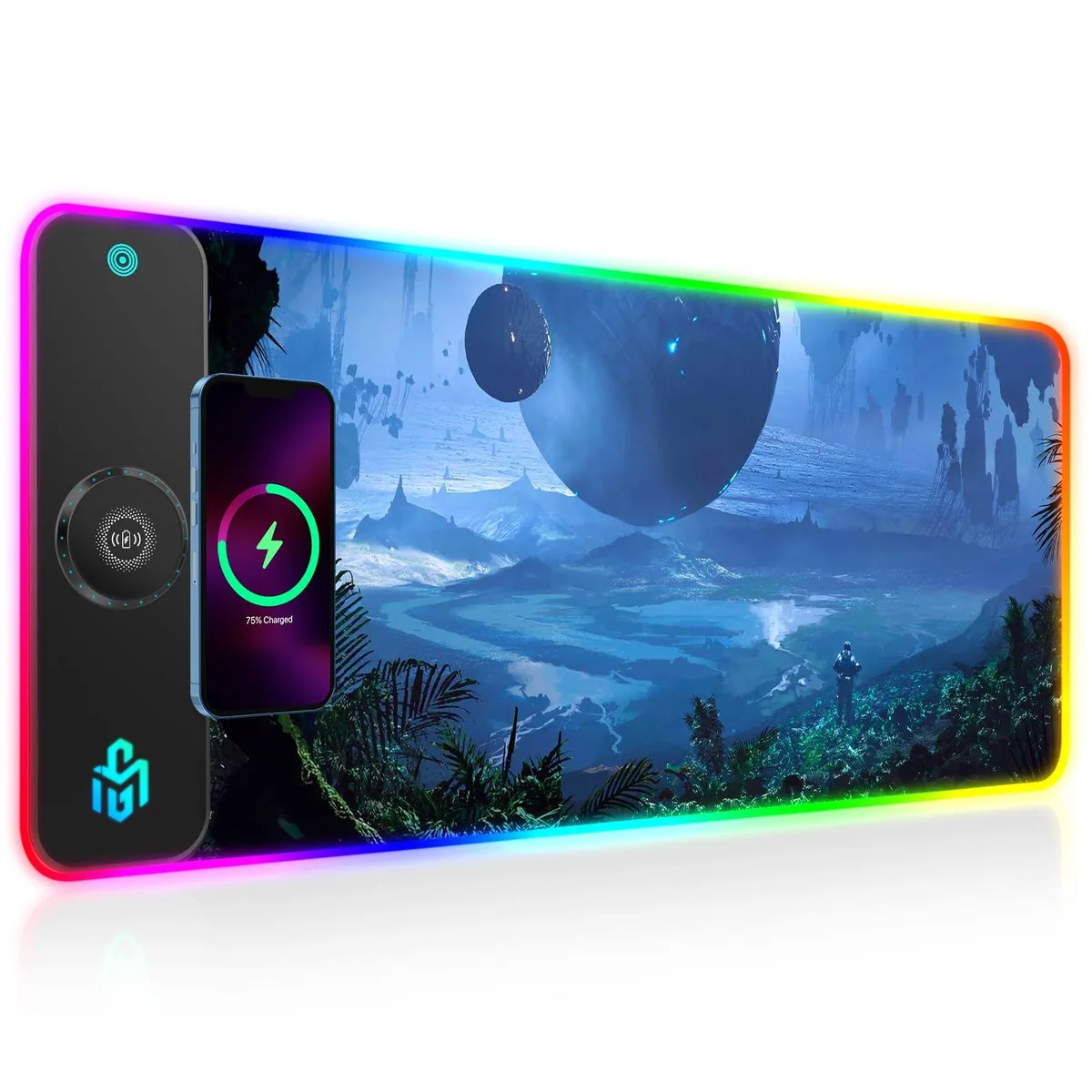 KEHIPI KEHIPI 15W Wireless Charging RGB Mouse Pad 800x300x4mm Planetary Dreams — product photo