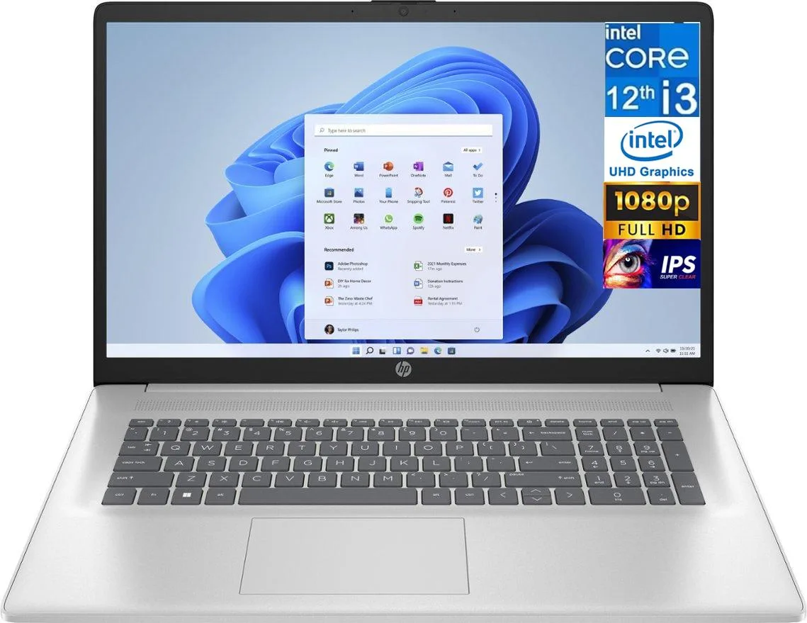 HP HP Laptop 17 17.3" FHD i3-1215U 16GB 256GB Silver — product photo