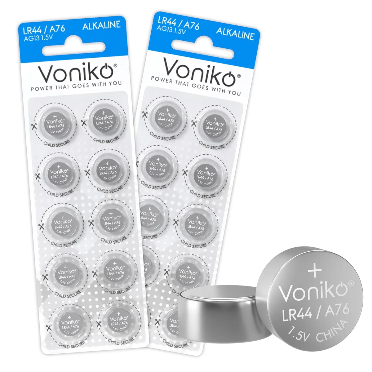 No Sew No Sew LR44 AG13 Alkaline Button Cell 1.5V 115mAh 20 Pack — product photo