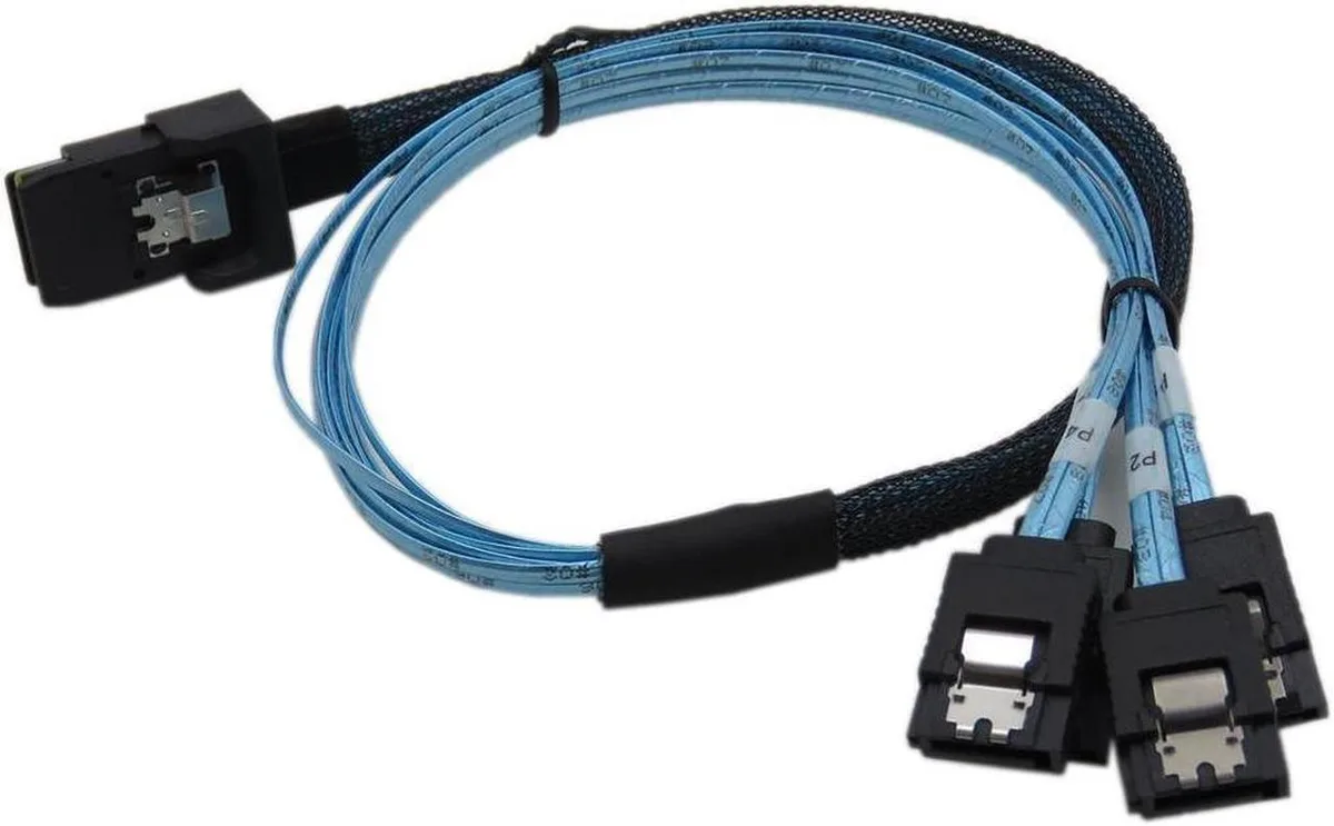 Vszerda Vszerda 0.5m Mini SAS SFF-8087 to 4 SATA Braided Cable — product photo