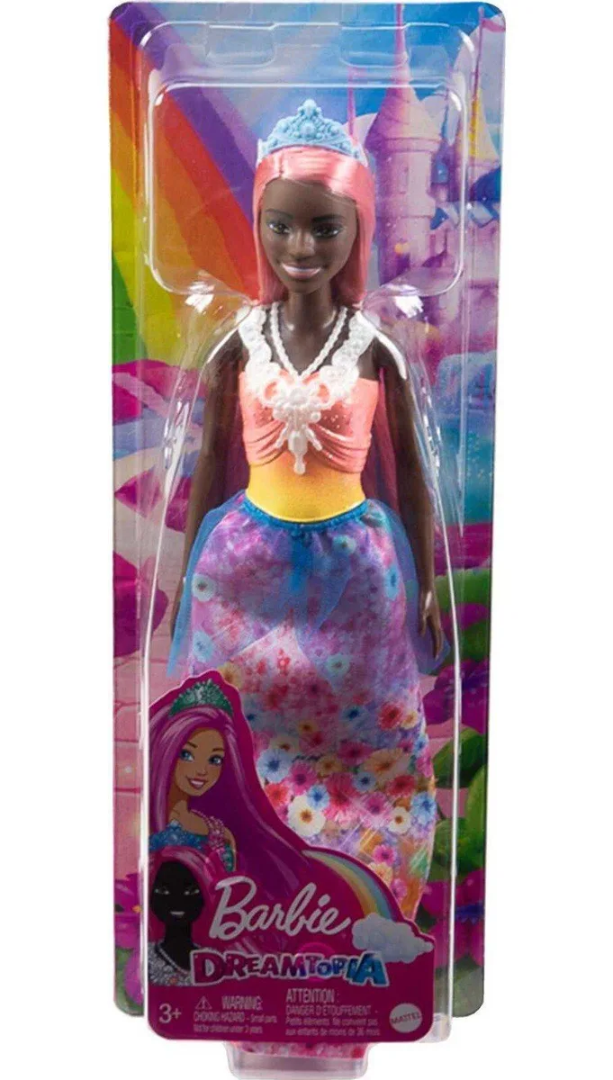 Mattel Wheels Mattel Wheels Barbie Dreamtopia Curvy Doll Light Pink Hair Floral Skirt 11.5 inches — product photo