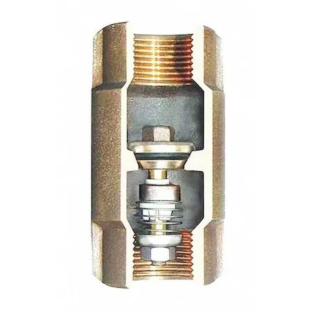 Bronze inline spring check valve with FNPT ends