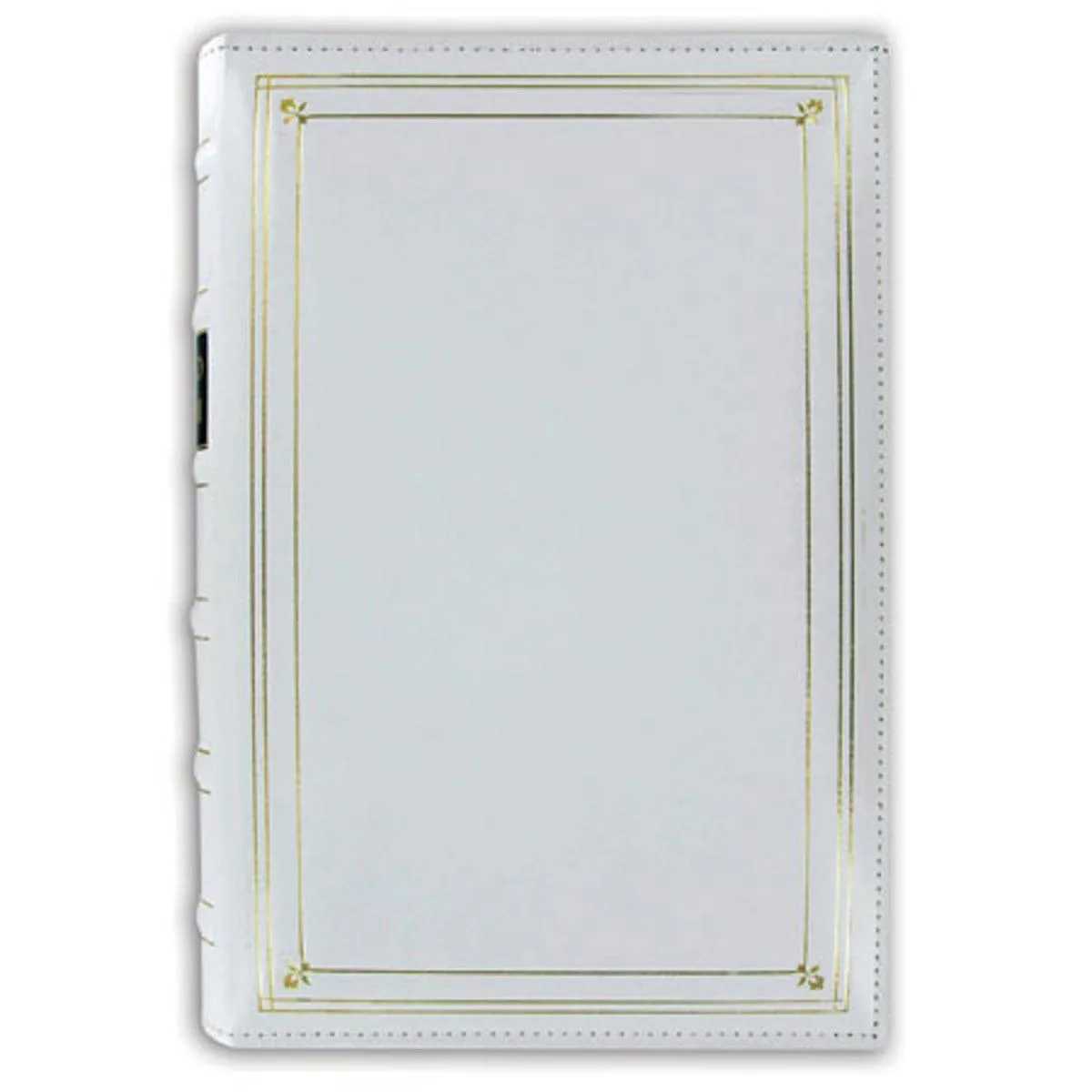 Pioneer Photo Albums Pioneer Photo Albums Bonded Leather Bi-Directional Memo 3 Ring Photo Album White 204 4x6 Photos — product photo