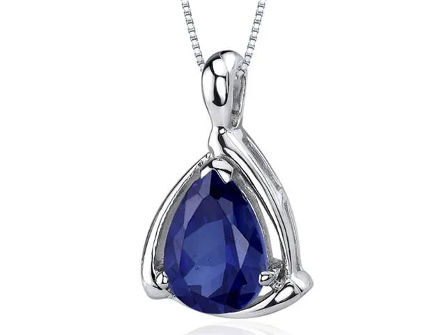 Oravo Oravo 2.50 carat Pear Blue Sapphire Sterling Silver Pendant SP9718 — product photo