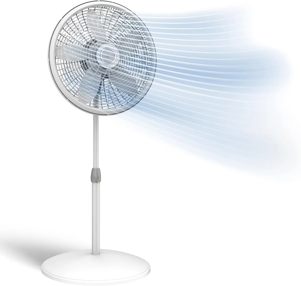 Lasko Lasko 1850 18 Inch Pedestal Fan 3-Speed 90 Oscillation 38-54.5 Inch Height Remote Timer — product photo