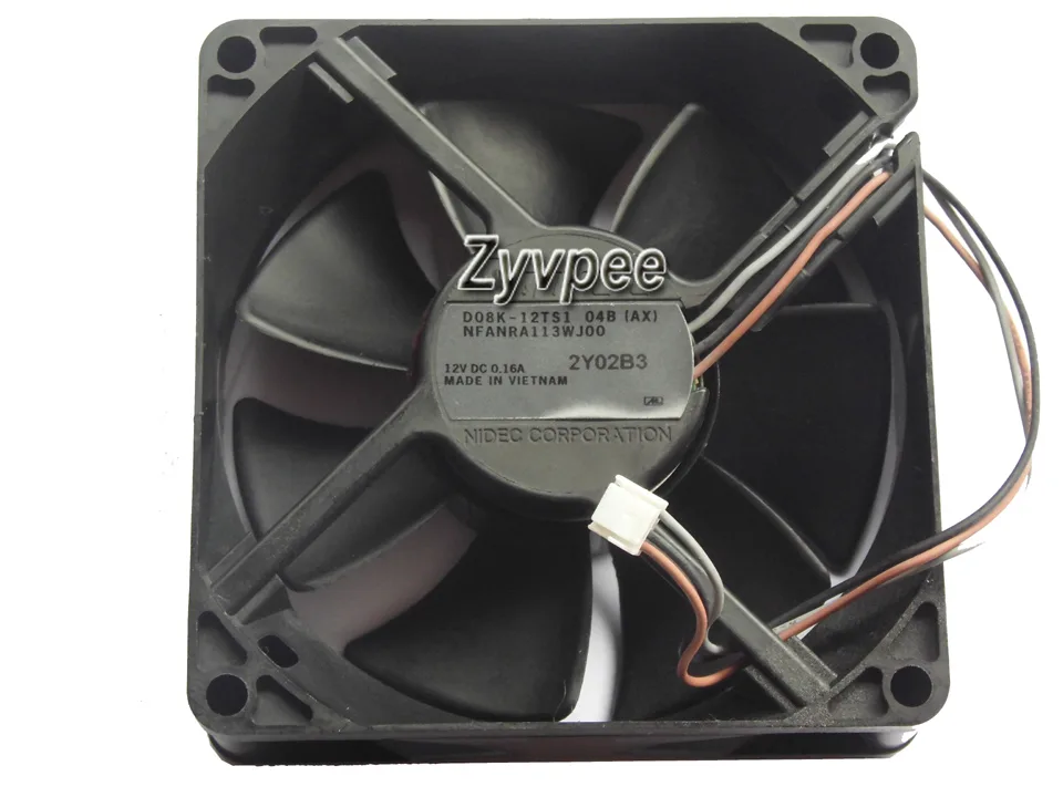 Zyvpee Zyvpee D08K-12TS1 04(AX) 80x80x25mm 12V 0.16A 3 Pin case fan — product photo