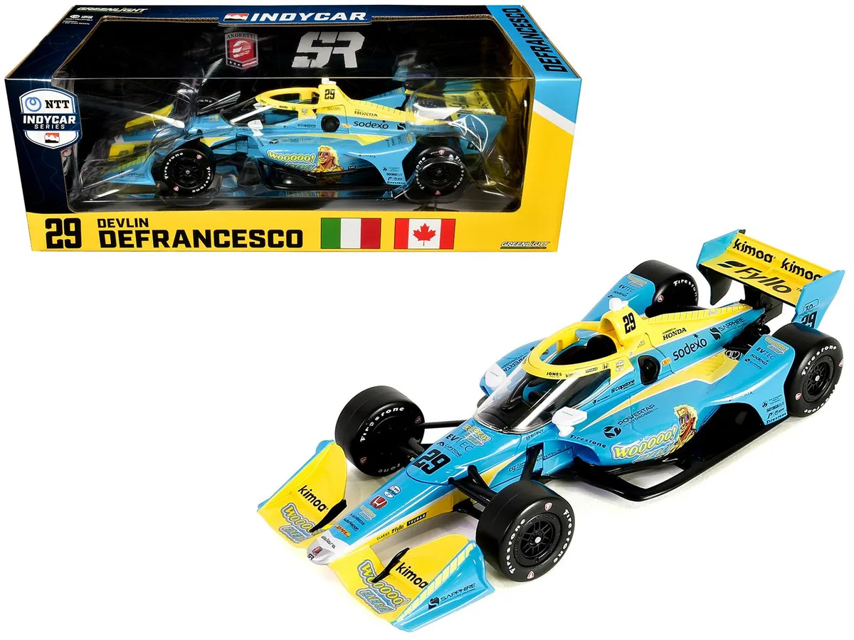 GREENLIGHT GREENLIGHT Dallara IndyCar #29 WOOOO Energy 2023 1/18 Diecast hobby collectible — product photo