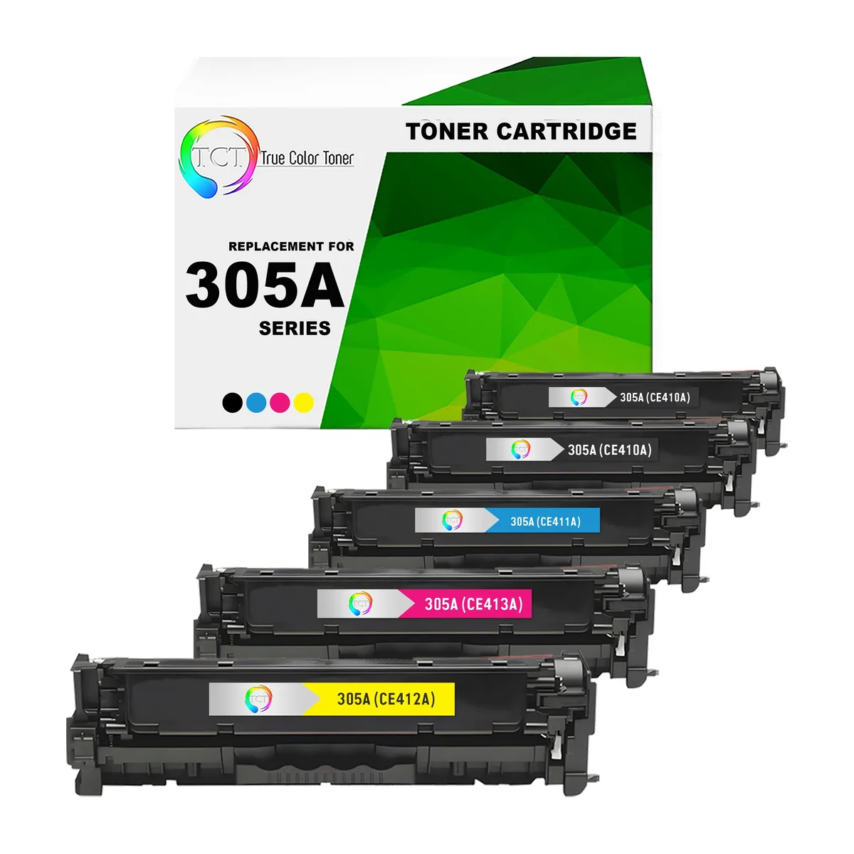 True Color Toner True Color Toner 305A 5-Pack Toner Cartridges (4 Colors) — product photo