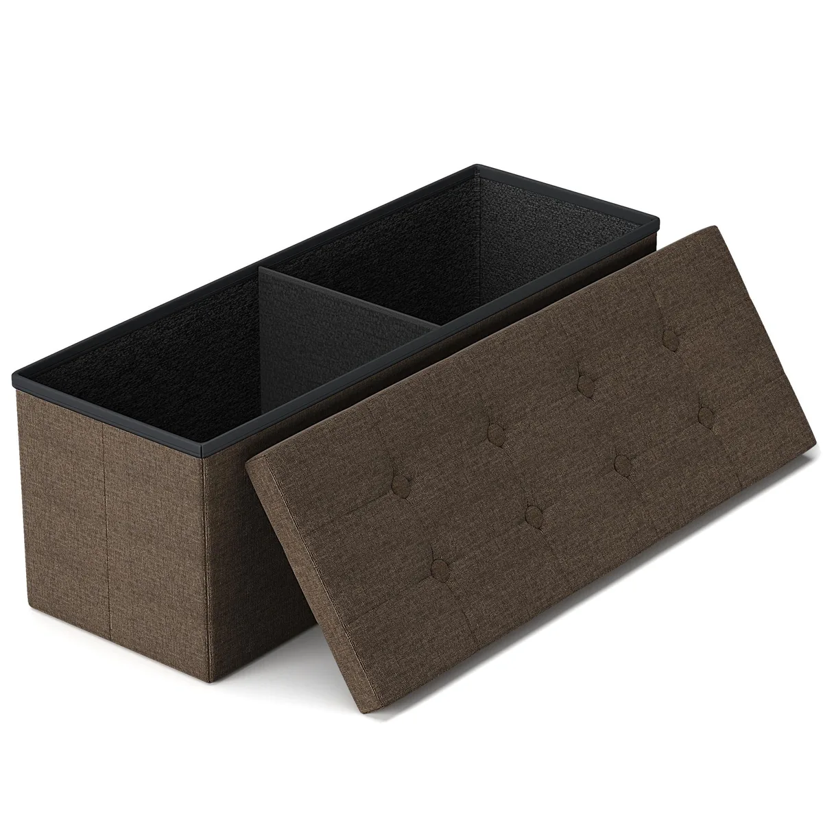 GLAXYFUR 43 Inches Folding Storage Ottoman Bench Brown — product photo