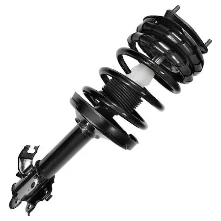 Unity 11121 front left complete strut assembly, silver metal coil spring and housing