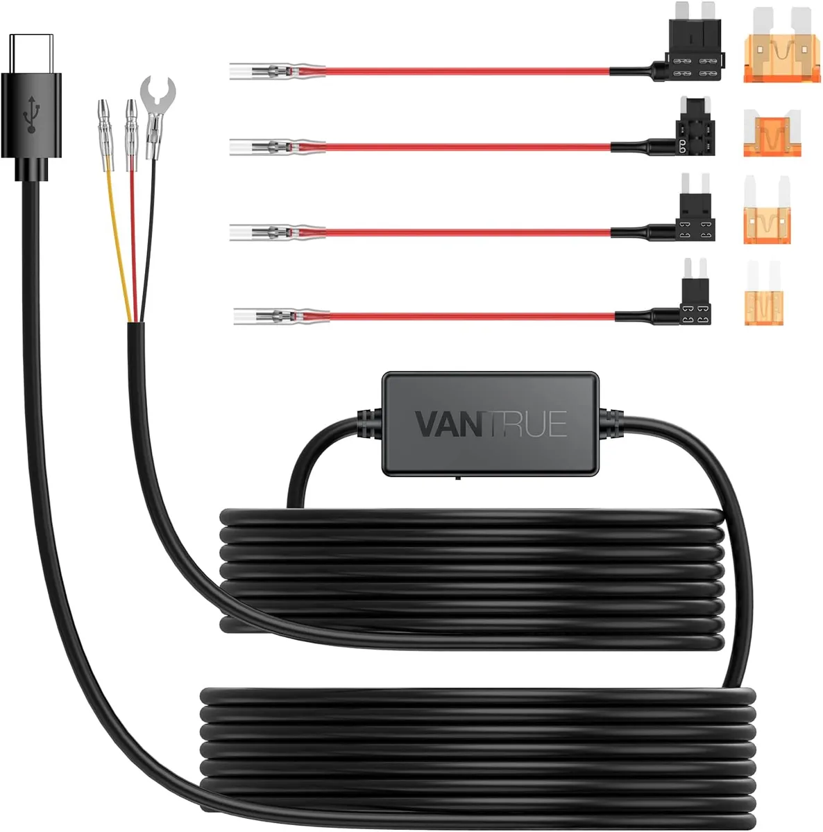 Vantrue Vantrue 11.5ft Type C USB 12V 24V to 5V Dash Cam Hardwire Kit — product photo
