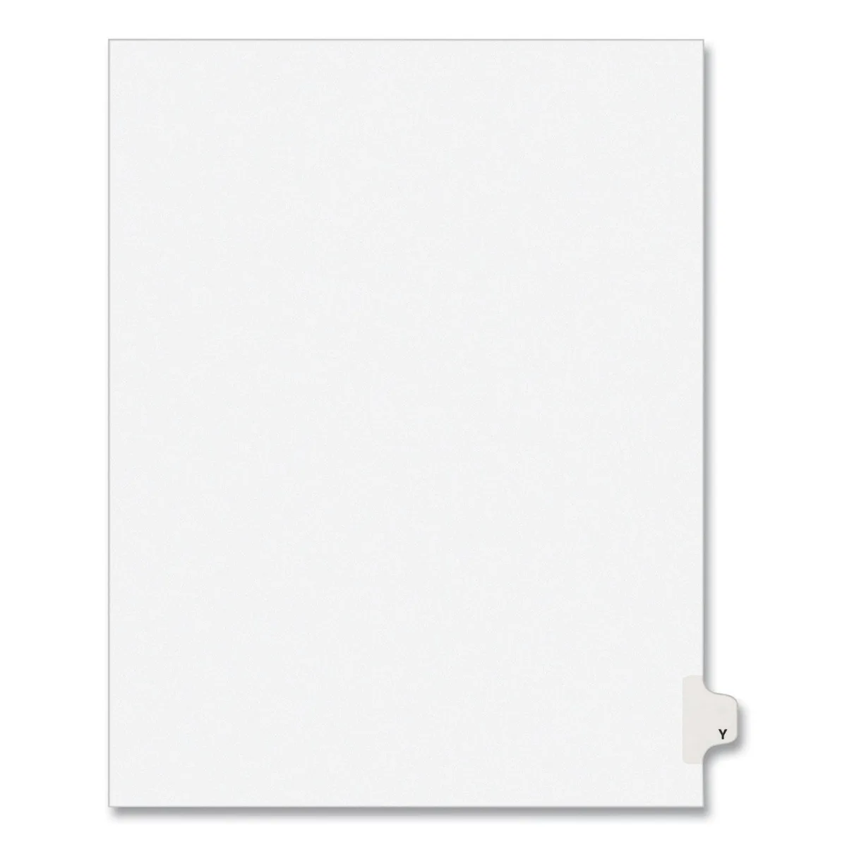 Avery Avery 1425 tab dividers, one-tab, title Y, letter, white, 25 pack — product photo