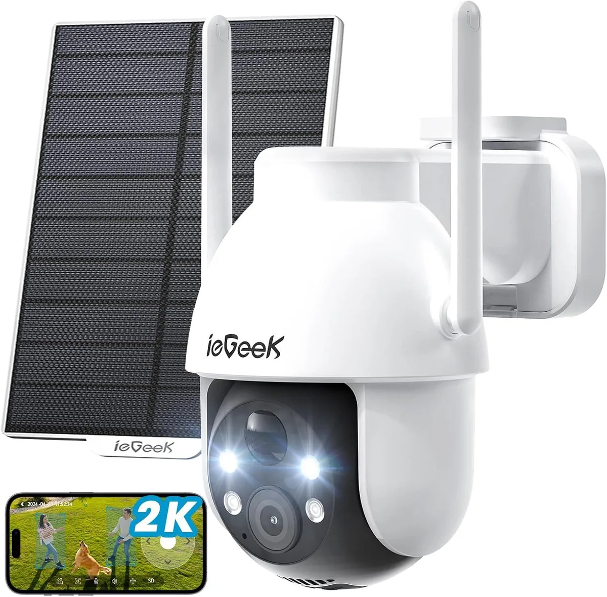 TAURKENAM TAURKENAM Wireless Surveillance 2K Solar 360° PTZ 2.4GHz 100% Wire-Free — product photo