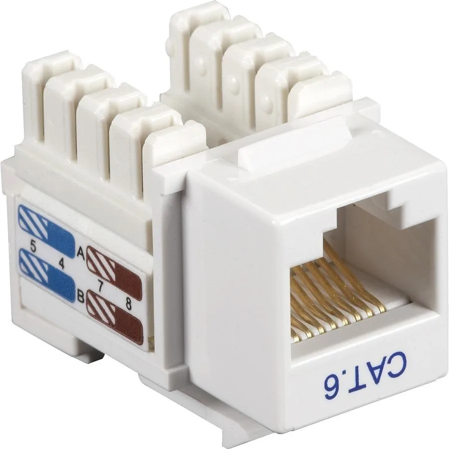Black Box Corporation Black Box CAT6J-WH-25PAK CAT6 Keystone Jack Unshielded RJ45 White 25-Pack — product photo