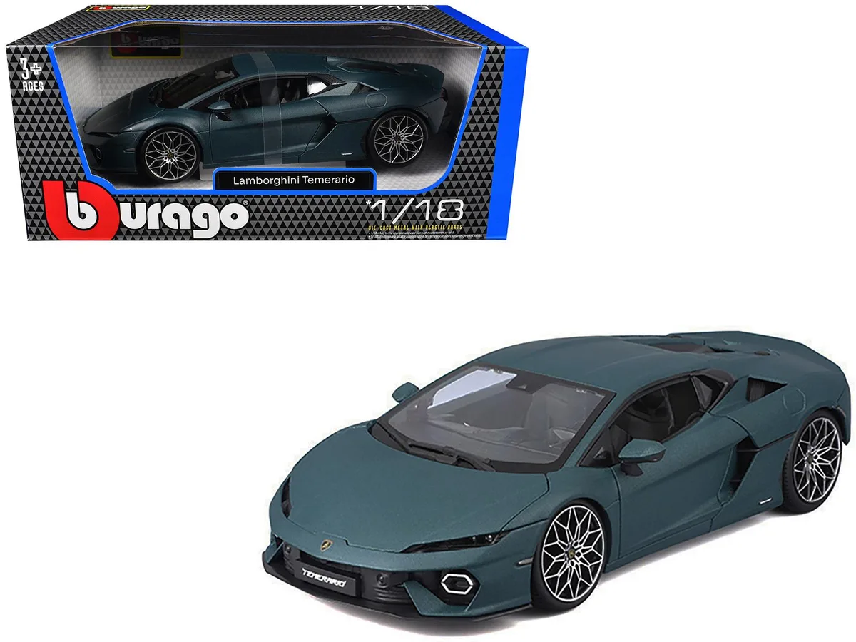 BBURAGO BBURAGO Lamborghini Temerario Matt Blue Metallic 1/18 Diecast Car — product photo