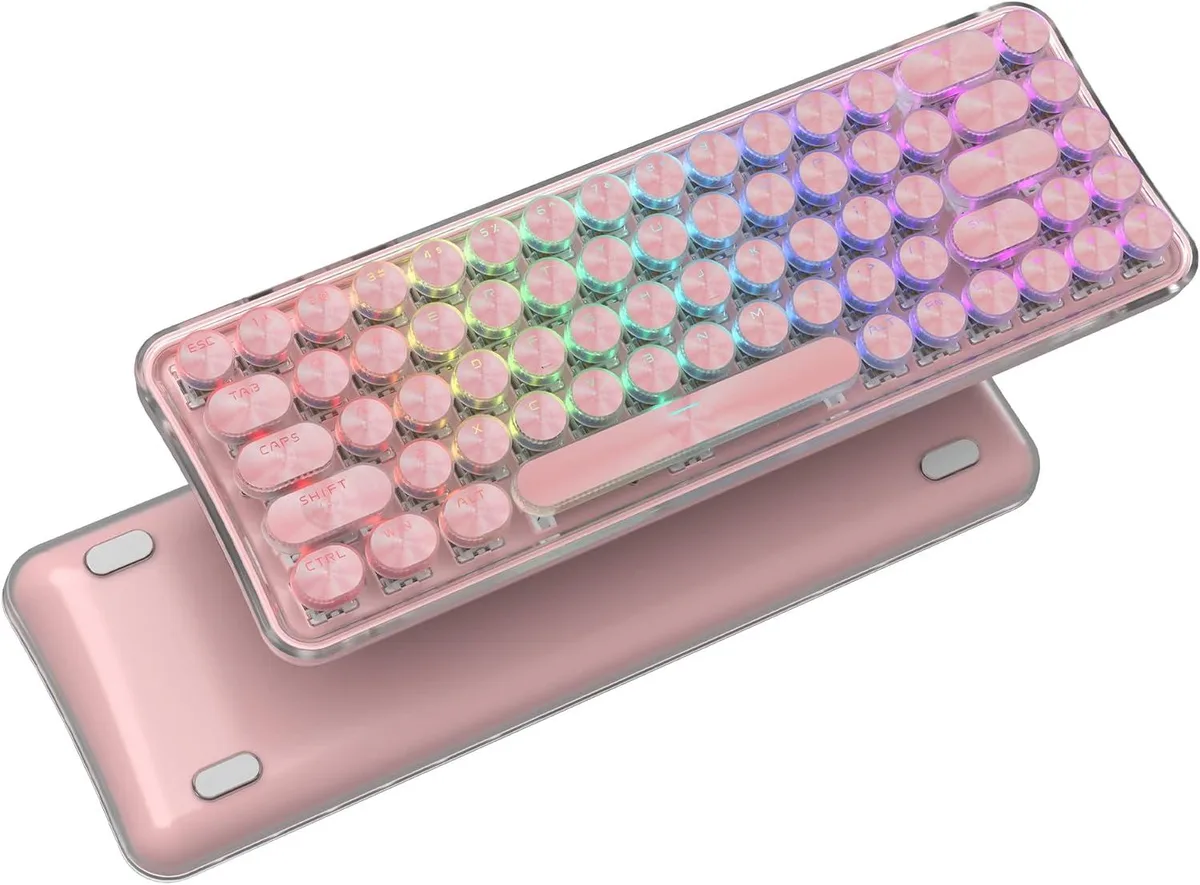 XVX XVX K680 65% Wireless Mechanical Gaming Keyboard Pink Blue Switches — product photo