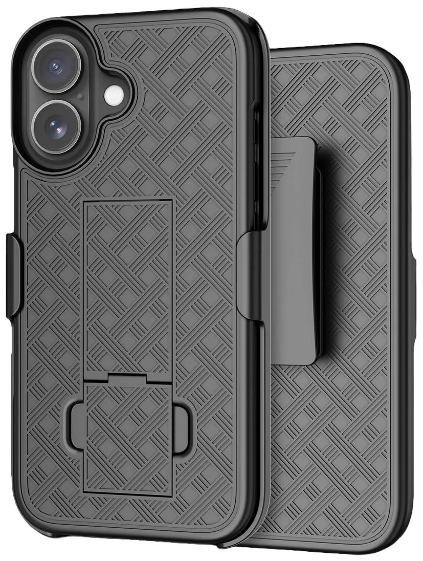 Nakedcellphone Nakedcellphone Slim Hard Case &amp; Belt Clip Holster Combo iPhone 17 Black — product photo