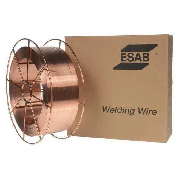 A steel spool holding thirty-three pounds of copper-coated mild steel MIG wire