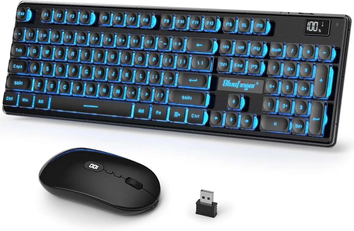 usbroway usbroway Wireless Gaming Keyboard &amp; Mouse Combo Battery Display — product photo