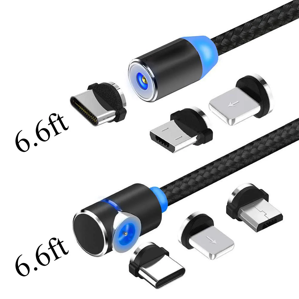 Jansicotek Jansicotek Magnetic Charging Cable 2-Pack 6.6ft Black — product photo