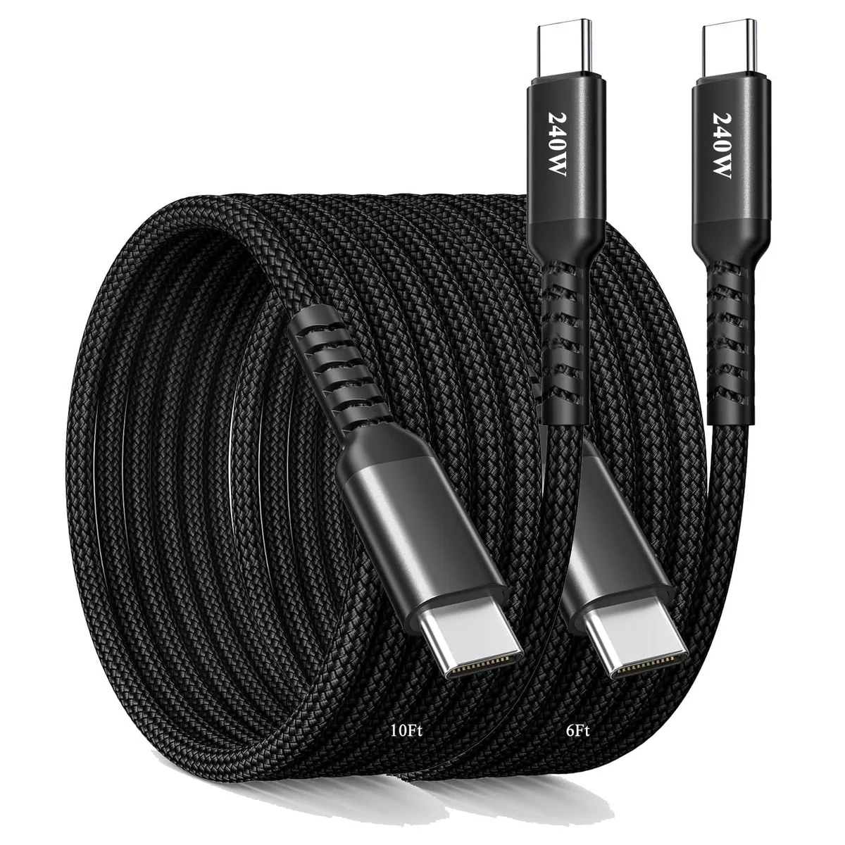  Uber C49001 USB-C to USB-C Cable 10 ft 240W Black — product photo