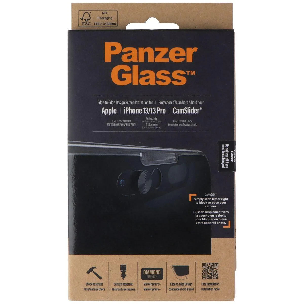 PanzerGlass PanzerGlass Dual Privacy Cover with CamSlider for iPhone 13 and 13 Pro — product photo