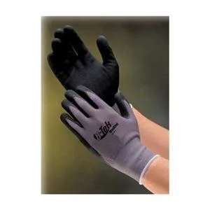 Black knit gloves with palm coating, medium, pack of 12
