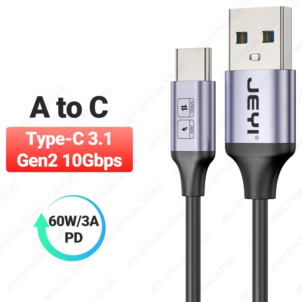 weastlinks weastlinks USB-A to USB-C Cable 23cm 60W 10Gbps Black — product photo