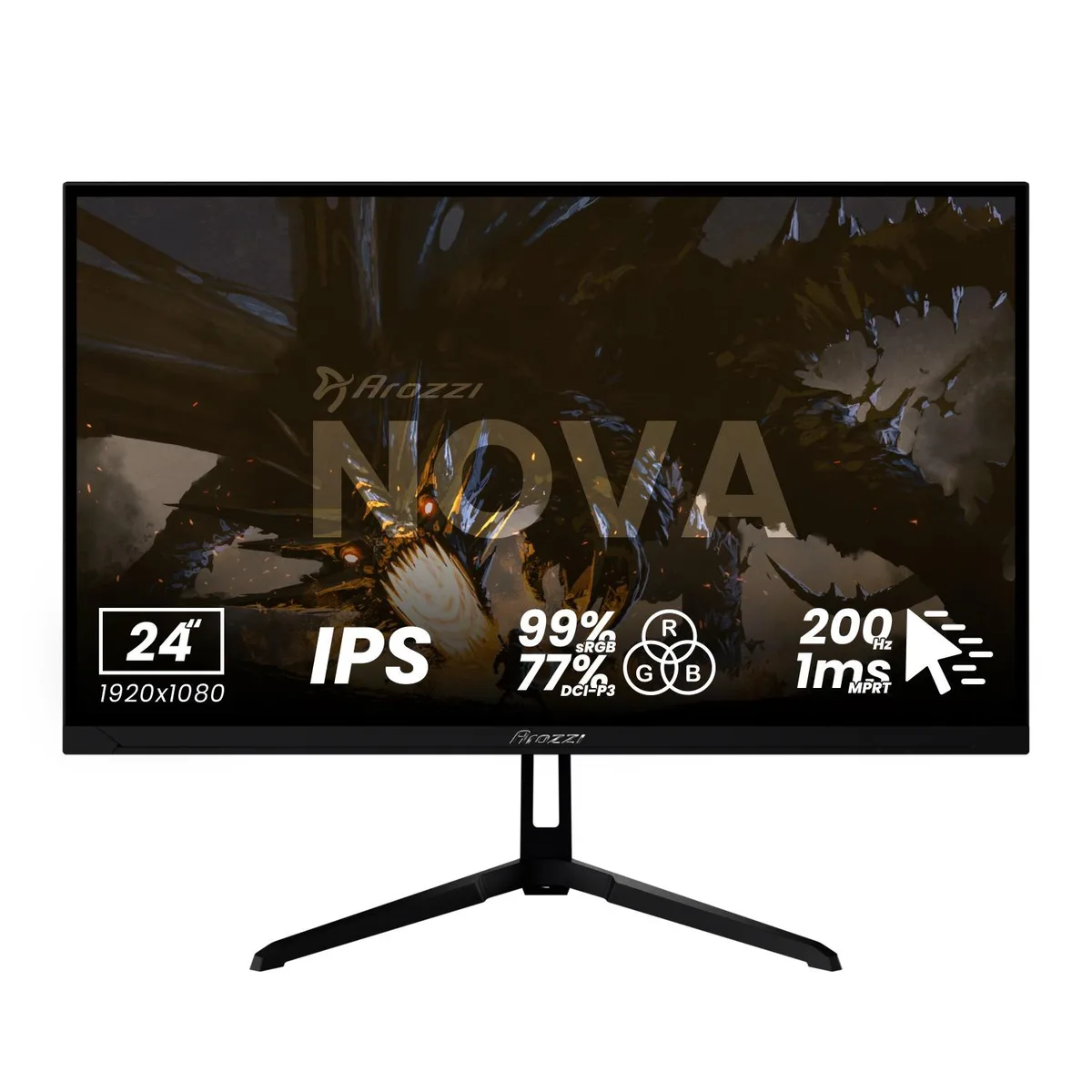 Arozzi Arozzi Nova 24" 200Hz IPS gaming monitor Black — product photo