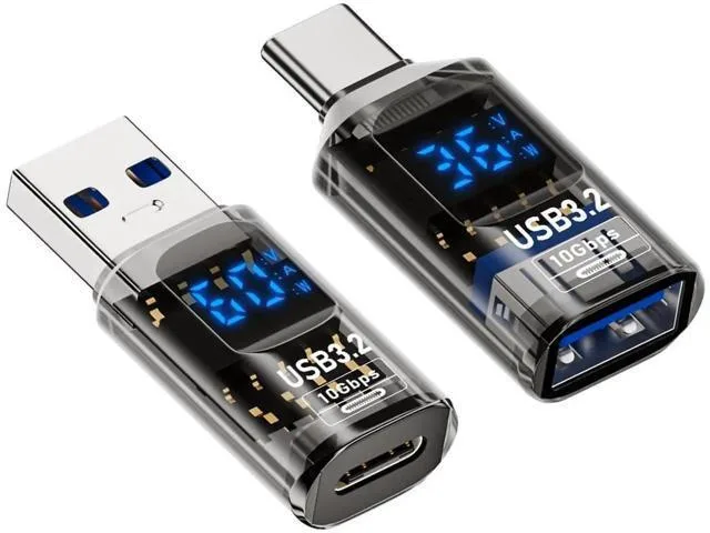 LORDWORLD LORDWORLD 2 Pack USB to USB C Adapter with LED Display — product photo