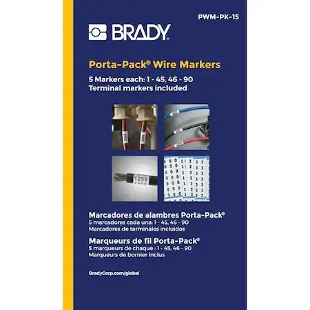 Brady Brady PWM-PK-15 Porta-Pack Wire Marker Book 15 Markers 10 Pages — product photo