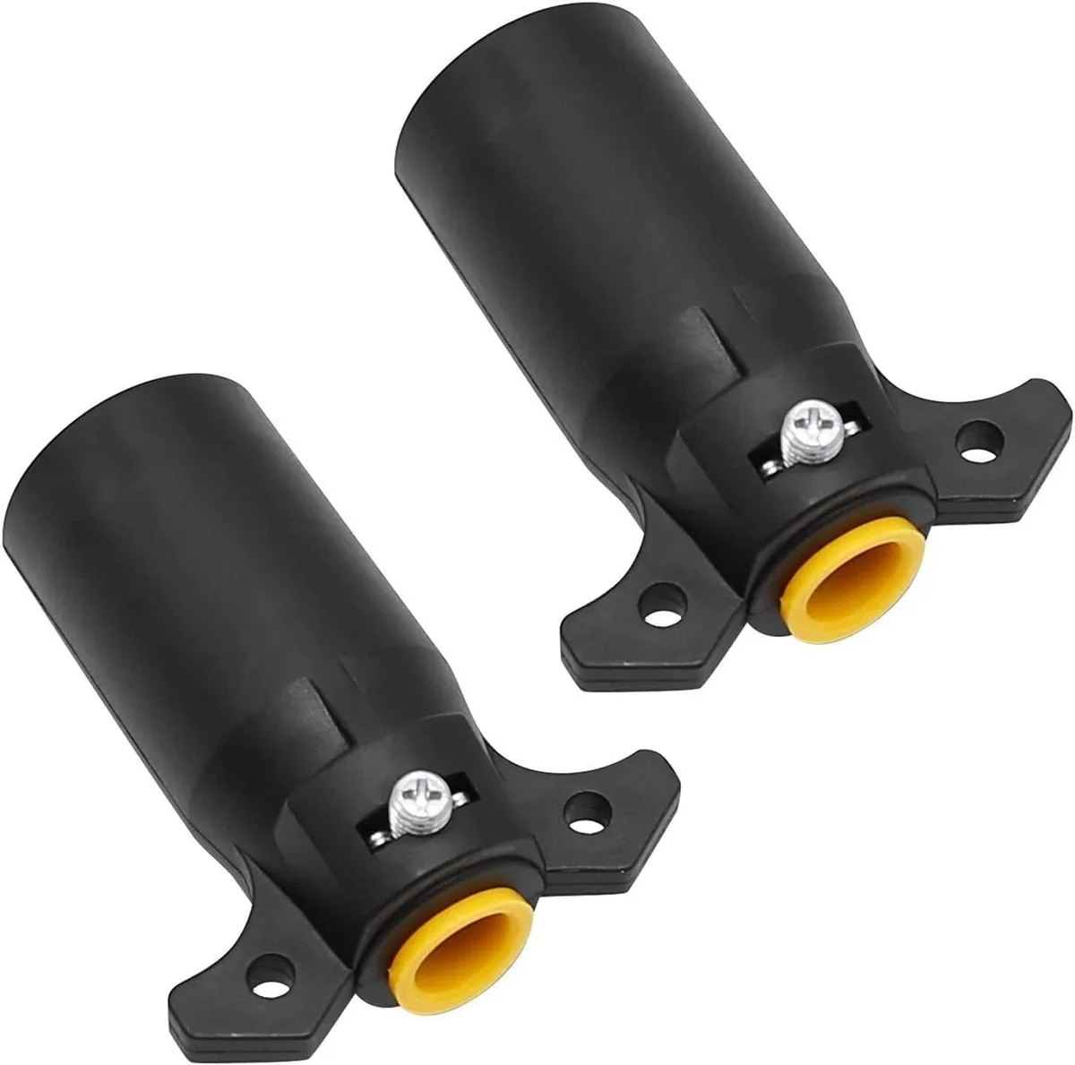 RAYBESTOS UNBRANDED RAYBESTOS UNBRANDED 2PCS 7-Way Round Trailer Plug Connector Set Black 12V — product photo
