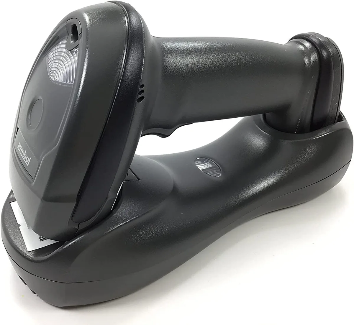 Handheld wireless barcode scanner with charging cradle