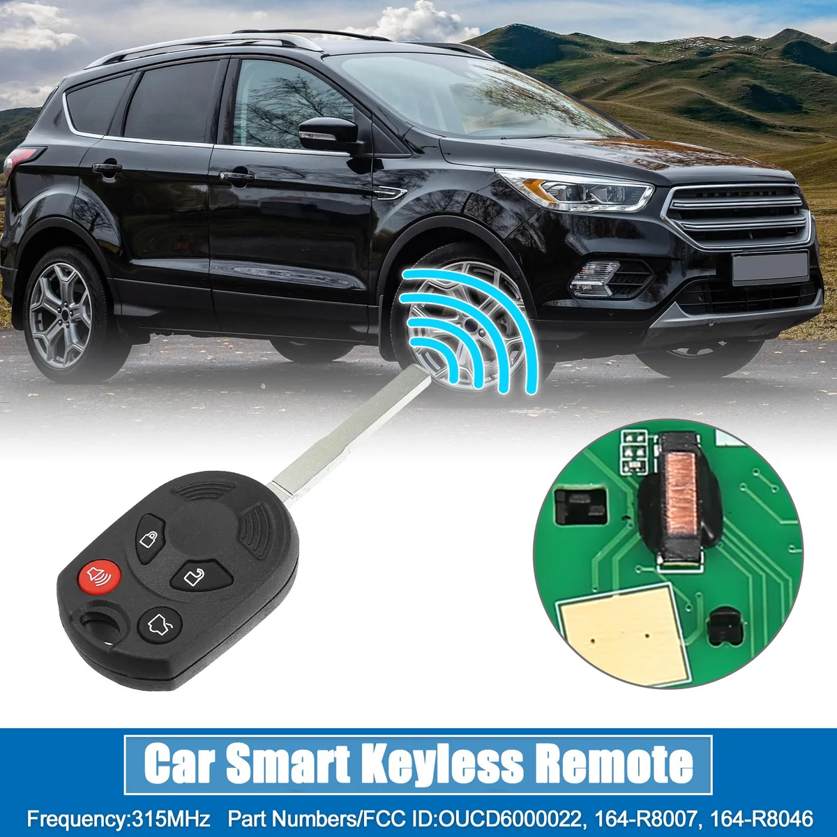 Unique-Bargains Unique-Bargains 4-Button Proximity Key Fob OUCD6000022 315MHz Chip 63 80 for Ford Transit 2014-2017 — product photo