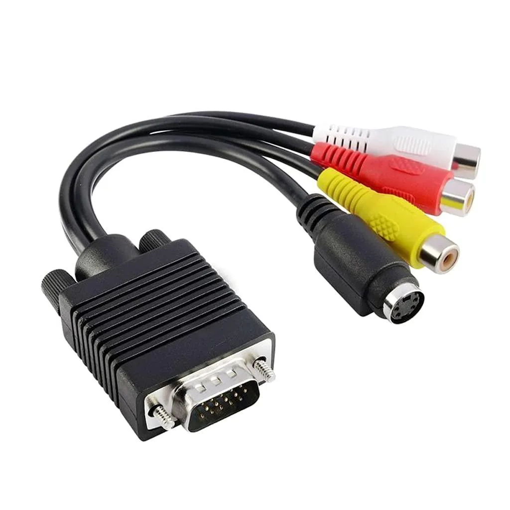 Vszerda Vszerda VGA to S-Video &amp; 3 RCA adapter cable 30cm 15-pin male to female — product photo