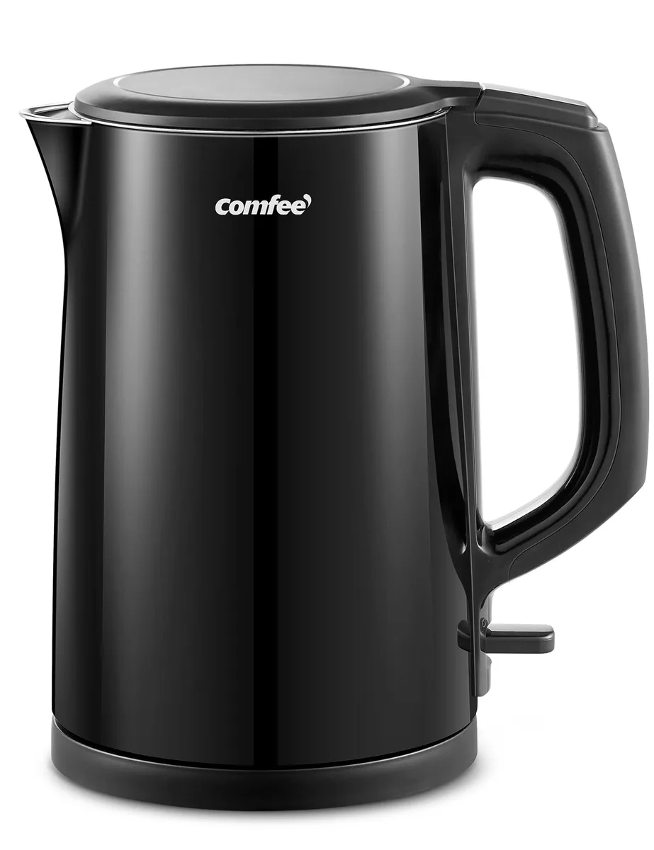 COMFEE CKT001 1.5L Double Wall Electric Kettle Metal Black — product photo
