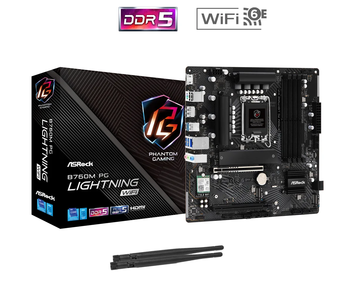ASRock ASRock B760M PG Lightning WiFi Intel motherboard — product photo