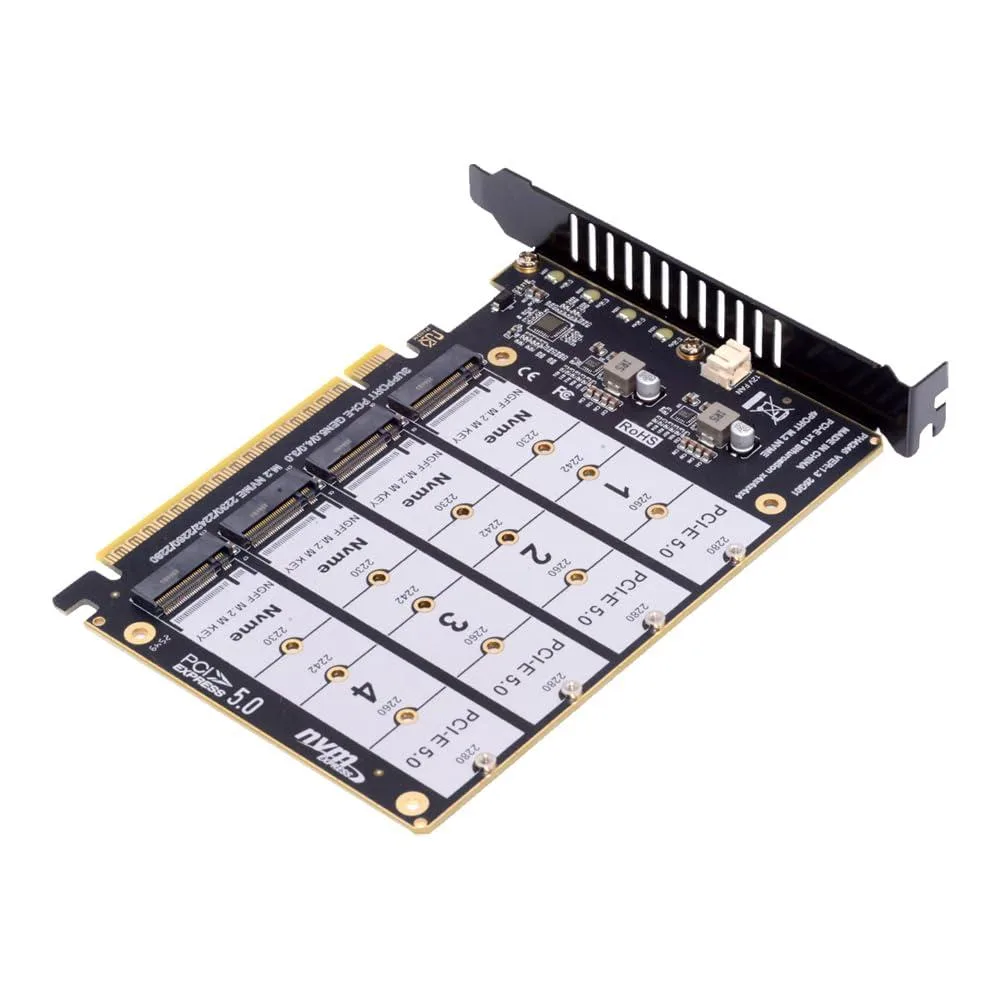 LORDWORLD LORDWORLD 4x NVME PCIe 5.0 x16 Bifurcation RAID Adapter — product photo