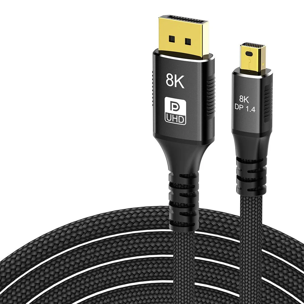 ESTONE ESTONE Mini DisplayPort to DisplayPort 1.4 Cable 3.3 ft 8K 60Hz 32.4 Gbps HDR Black — product photo