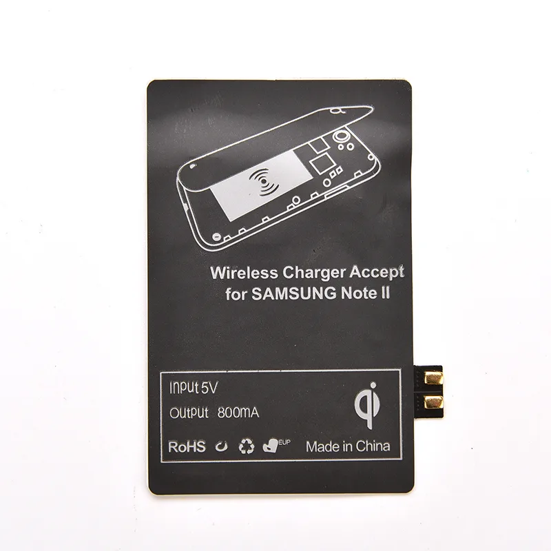 Thin black Qi wireless charging receiver for Samsung Galaxy Note 2
