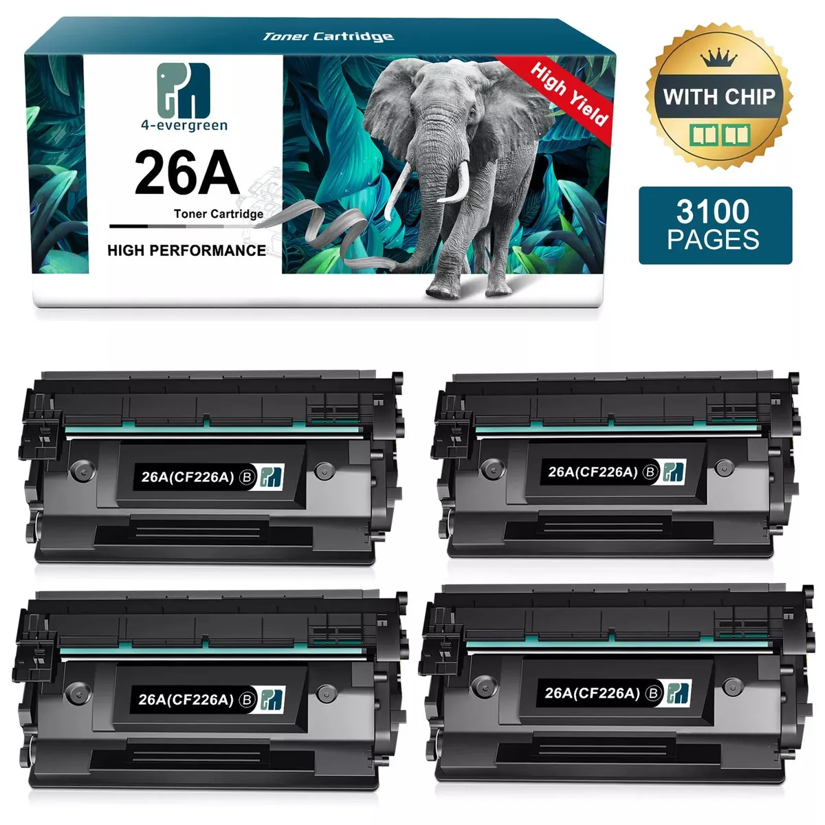 V4ink V4ink 4PK CF226A 26A Black Toner Cartridge — product photo