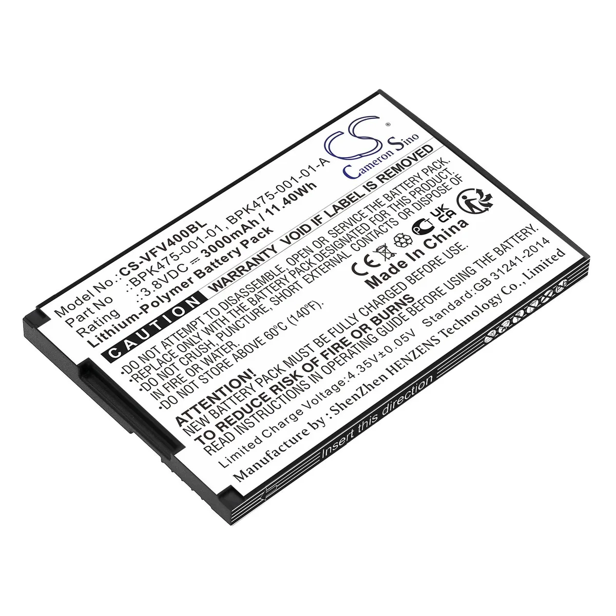 Estry Estry V400M 3000mAh 3.8V cell phone battery — product photo
