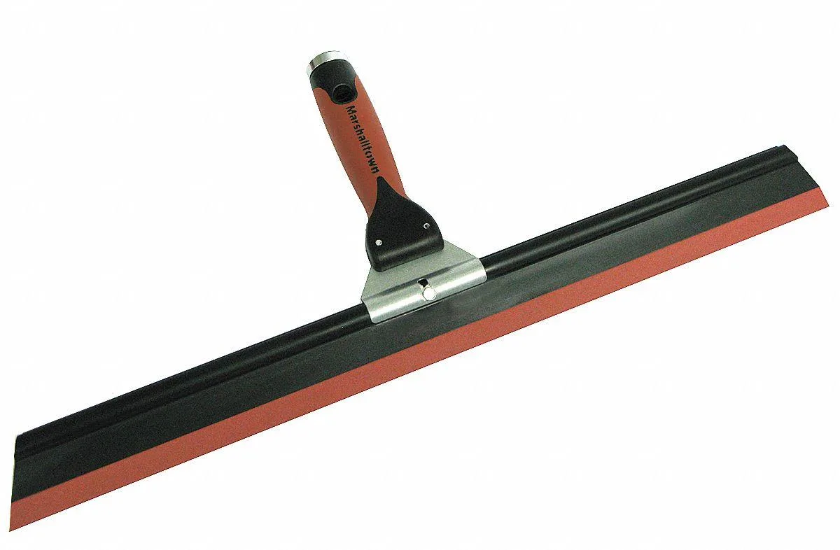 Marshalltown adjustable pitch squeegee trowel with 18 inch rubber blade and DuraSoft ergonomic handle