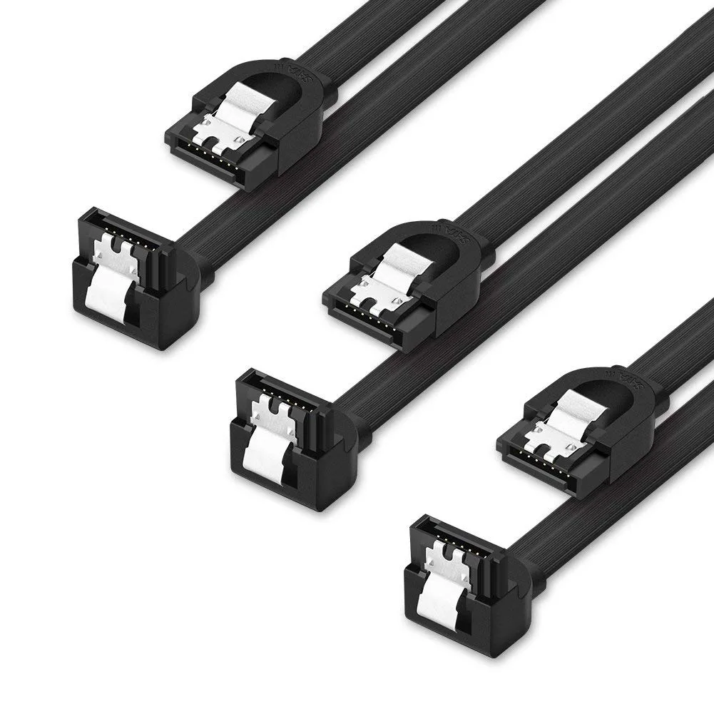 LUOM LUOM US217 SATA III cable 3-pack 18 in 90° + 180° locking latch — product photo