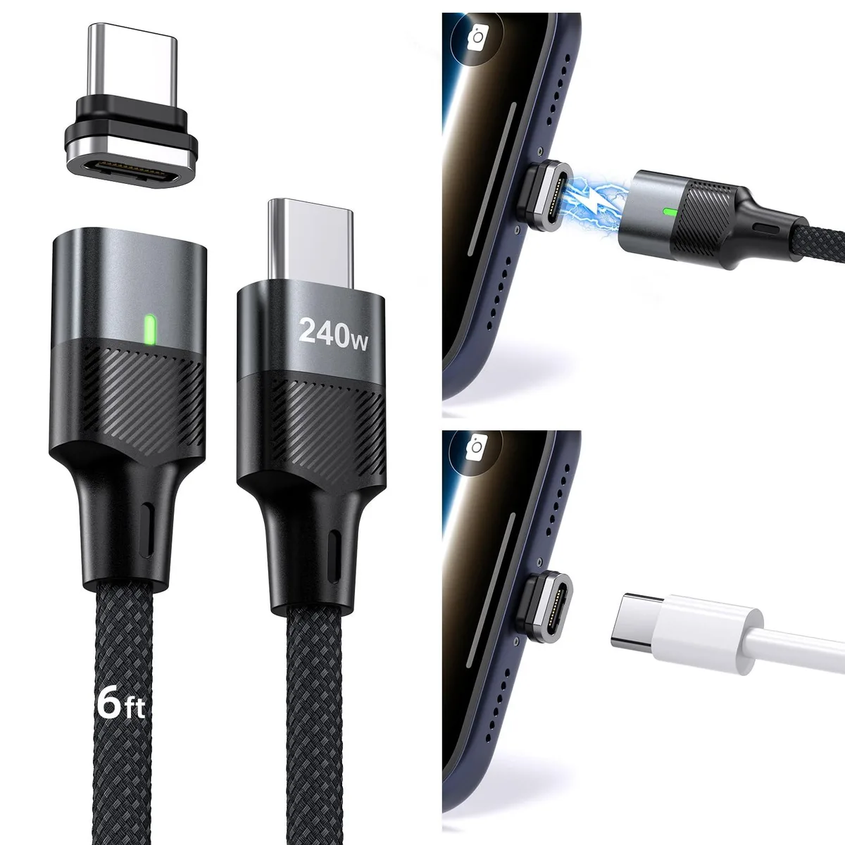 Six-foot USB-C magnetic cable with 24-pin connectors