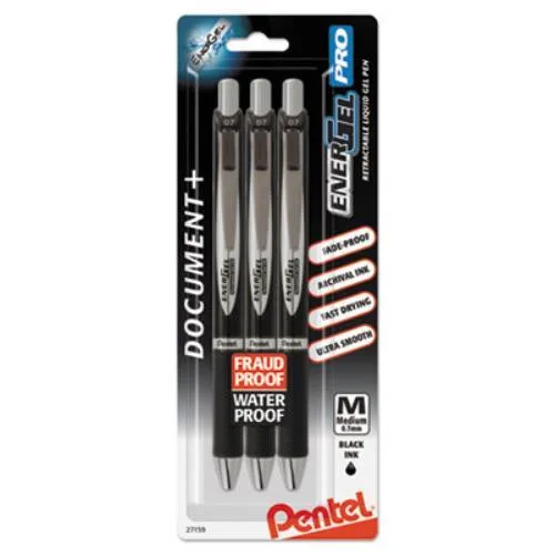 Pentel of America, Ltd. Pentel of America, Ltd. BLP77BP3A Pen, Medium Point, 3/PK, Black — product photo