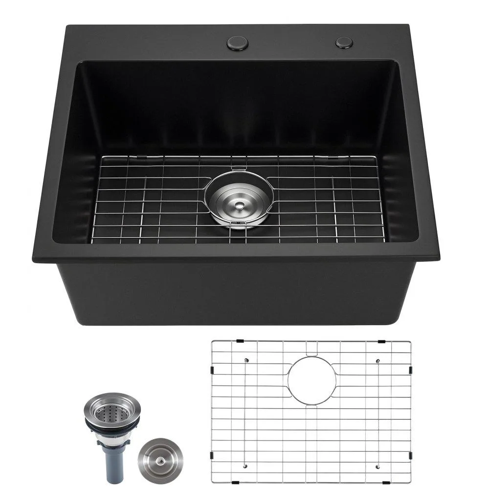 VEVOR VEVOR 25 inch Granite Composite Kitchen Sink Workstation Black — product photo